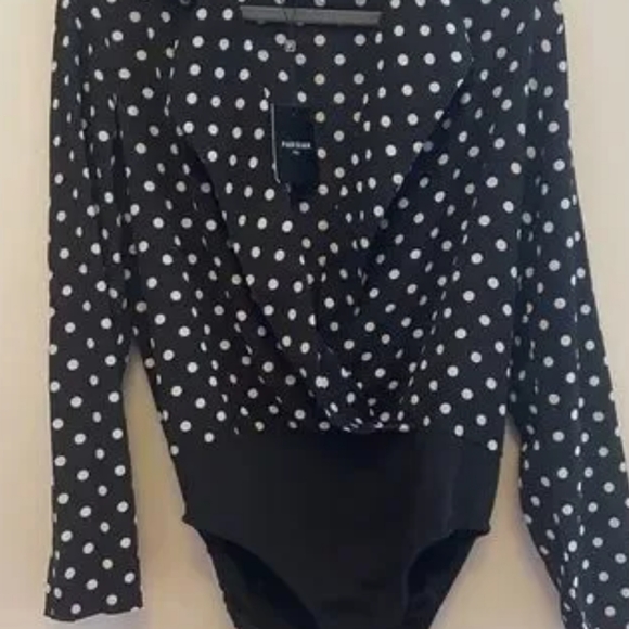 Nwot Parisian Tall polka dot bodysuit - Picture 2 of 5